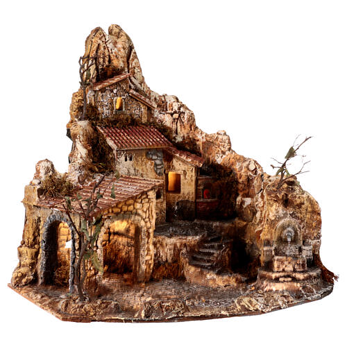 Village with spring and oven, 55x50x50 cm, for 10 cm Nativity Scene 4