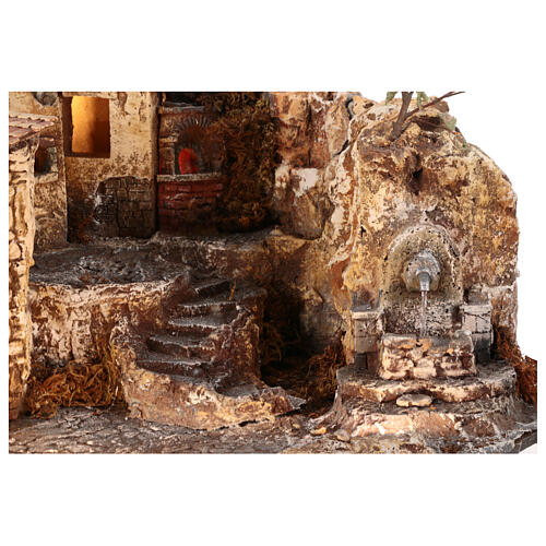 Rustic village with fountain and oven 10 cm nativity scene 55x50x50 cm 2