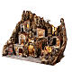 Village dans la roche avec meule four fontaine ruisseau et éclairage LED 85x100x55 cm pour figurines de 10-12 cm s3