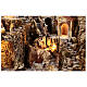 Rustic nativity village 10-12 cm with stream LED oven fountain 85x100x55 cm s2