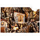Rustic nativity village 10-12 cm with stream LED oven fountain 85x100x55 cm s4