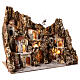 Rustic nativity village 10-12 cm with stream LED oven fountain 85x100x55 cm s6