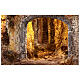 Bergdorf mit Grotte, Beleuchtung und Wasserfall, für 10-12 cm Krippe, 75x80x50 cm s7