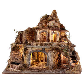 Village with brook and oven, 75x80x50 cm, for 10-12 cm Nativity Scene