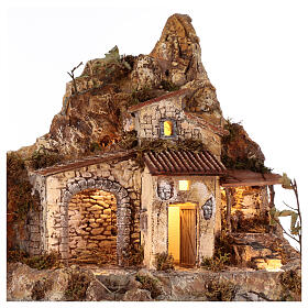 Village with brook and oven, 75x80x50 cm, for 10-12 cm Nativity Scene