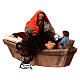 Fisheman with child on a boat for 10 cm Neapolitan Nativity Scene s2