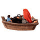 Fisheman with child on a boat for 10 cm Neapolitan Nativity Scene s4