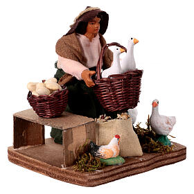 Donna seduta con oche presepe napoletano 10 cm napoletano terracotta