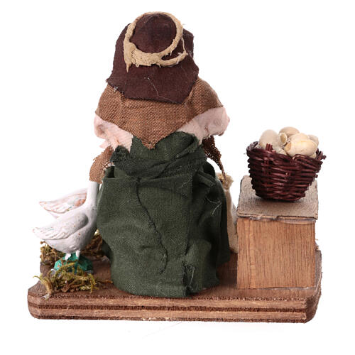Donna seduta con oche presepe napoletano 10 cm napoletano terracotta 4