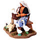 Mujer sentada en un taburete con gallinas gansos belén napolitano 13 cm s3