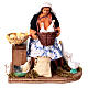 Woman sitting on stool with hens and geese Neapolitan nativity scene 13 cm s1