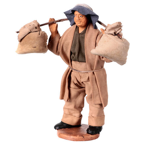 Standing man bag bearer nativity scene Neapolitan style 13 cm 3