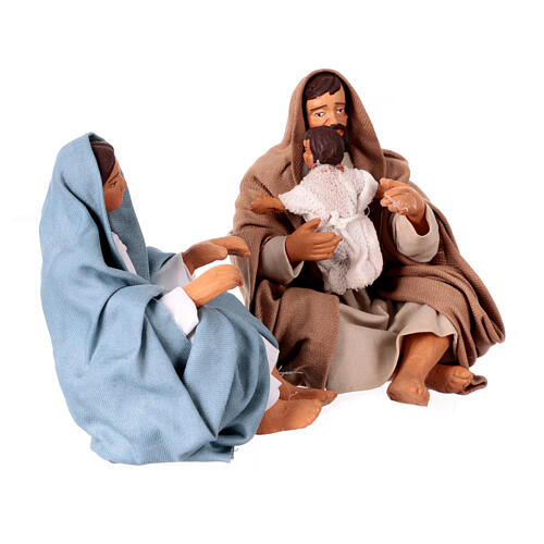 Sitting Nativity for 13 cm Neapolitan Nativity Scene with Joseph holding Jesus 2