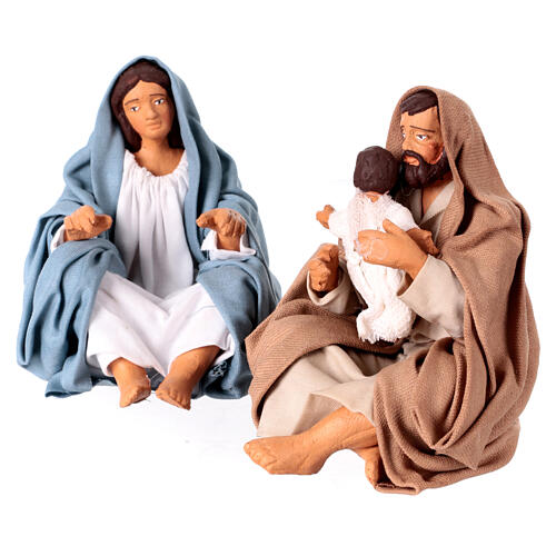 Holy Family set St. Joseph embraces Jesus Neapolitan nativity scene 13 cm 3