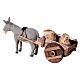 Donkey with wood cart and fabric bags, terracotta figurine for 13 cm Neapolitan Nativity Scene s3