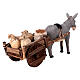 Donkey with wood cart and fabric bags, terracotta figurine for 13 cm Neapolitan Nativity Scene s4