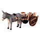Donkey with wooden cart and sacks Neapolitan nativity scene 13 cm s2