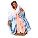 Virgin Mary sitting on a stool, terracotta figurine for 14 cm Neapolitan Nativity Scene s1