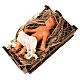 Jesus Child with wood crib, terracotta figurine for 14 cm Neapolitan Nativity Scene s3