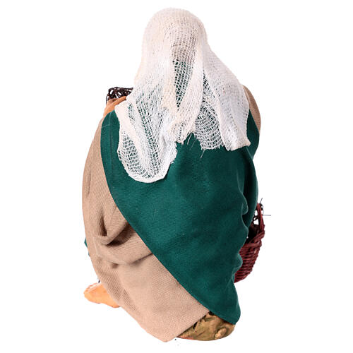 Pescatore seduto che fila presepe napoletano 14 cm 5