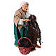 Seated fisherman spinning Neapolitan nativity scene 14 cm s3