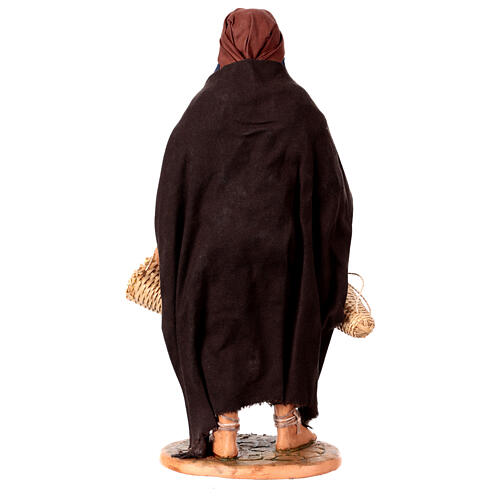 Uomo con due cesti frutta presepe napoletano 30 cm 5