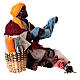 Fabric seller sitting on the floor, terracotta figurine for 30 cm Neapolitan Nativity Scene s3