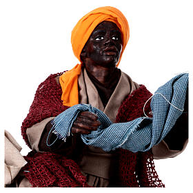 Venditore stoffe sedute per terra 30 cm presepe napoletano 