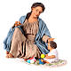 Mother playing with her child on the ground, terracotta figurine for 30 cm Neapolitan Nativity Scene s4