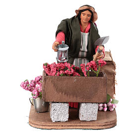 Woman watering plants, animated Neapolitan Nativity Scene of 12 cm