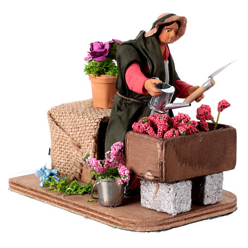 Movimento donna che annaffia presepe napoletano 12 cm 3