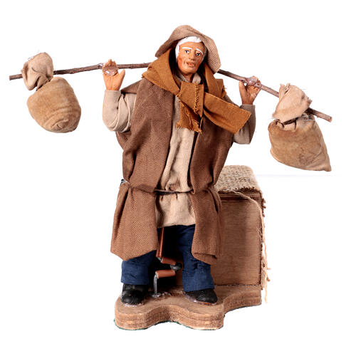 Movimento portatore due sacchi presepe napoletano 12 cm napoletano 1