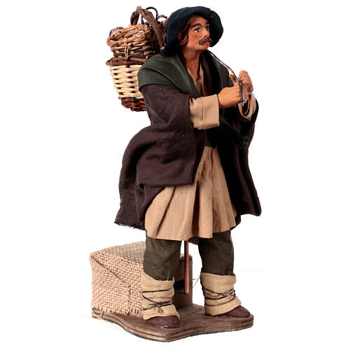 Man carrying baskets on his shoulders, animated Neapolitan Nativity Scene of 30 cm 3