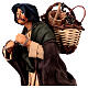 Man carrying baskets on his shoulders, animated Neapolitan Nativity Scene of 30 cm s2