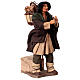 Man carrying baskets on his shoulders, animated Neapolitan Nativity Scene of 30 cm s3