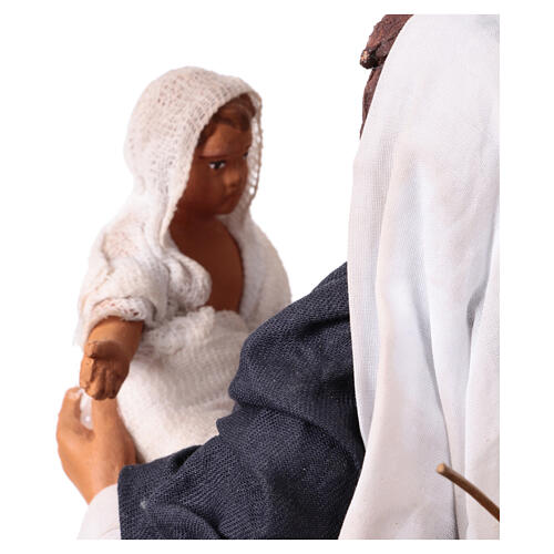 Bewegliche Krippenfigur, Heilige Familie, Maria mit dem Kind spielend, neapolitanischer Stil, für 24 cm Krippe 4