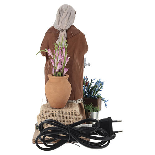 Animated woman watering flowers Neapolitan nativity scene 24 cm 6
