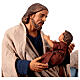 Bewegliche Krippenfigur, Heilige Familie, Joseph wiegt das Kind, neapolitanischer Stil, für 30 cm Krippe s2