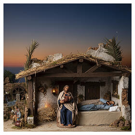 Sleeping Nativity, animated Neapolitan Nativity Scene of 30 cm
