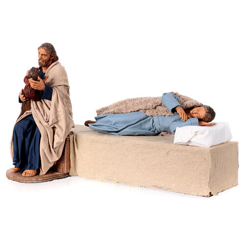 Ruchoma Scena Narodzin, śpiąca Maryja, szopka neapolitańska 30 cm 3