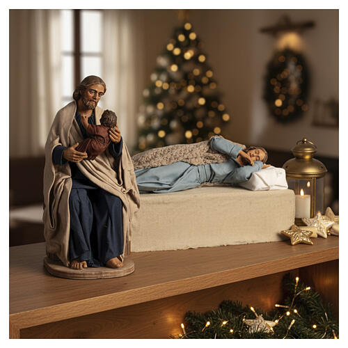 Animated Holy Family Sleeping Neapolitan nativity 30 cm 5