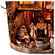 Demijohn with LED lights and 8 cm Neapolitan Nativity Scene 55x40x40 cm s2