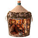 Demijohn with LED lights and 8 cm Neapolitan Nativity Scene 55x40x40 cm s5