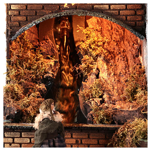 Presepe con cascata 10 cm 60x40x40 cm napoletano 4