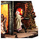 Angular Neapolitan Nativity Scene with lights and oven, 50x30x30 cm, for 8 cm figurines s4