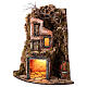 Presepe napoletano angolare luce forno 50x30x30 cm statue 8 cm s6