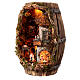 Botte presepe mulino a vento led statue 8 cm 60x35x25 cm napoletano s3