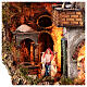 Botte presepe mulino a vento led statue 8 cm 60x35x25 cm napoletano s4