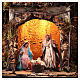Angular Neapolitan nativity scene LED windmill 10 cm 50x30x30 s2