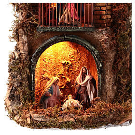 Moka Neapolitan nativity 8 cm LED 50x40x30 cm